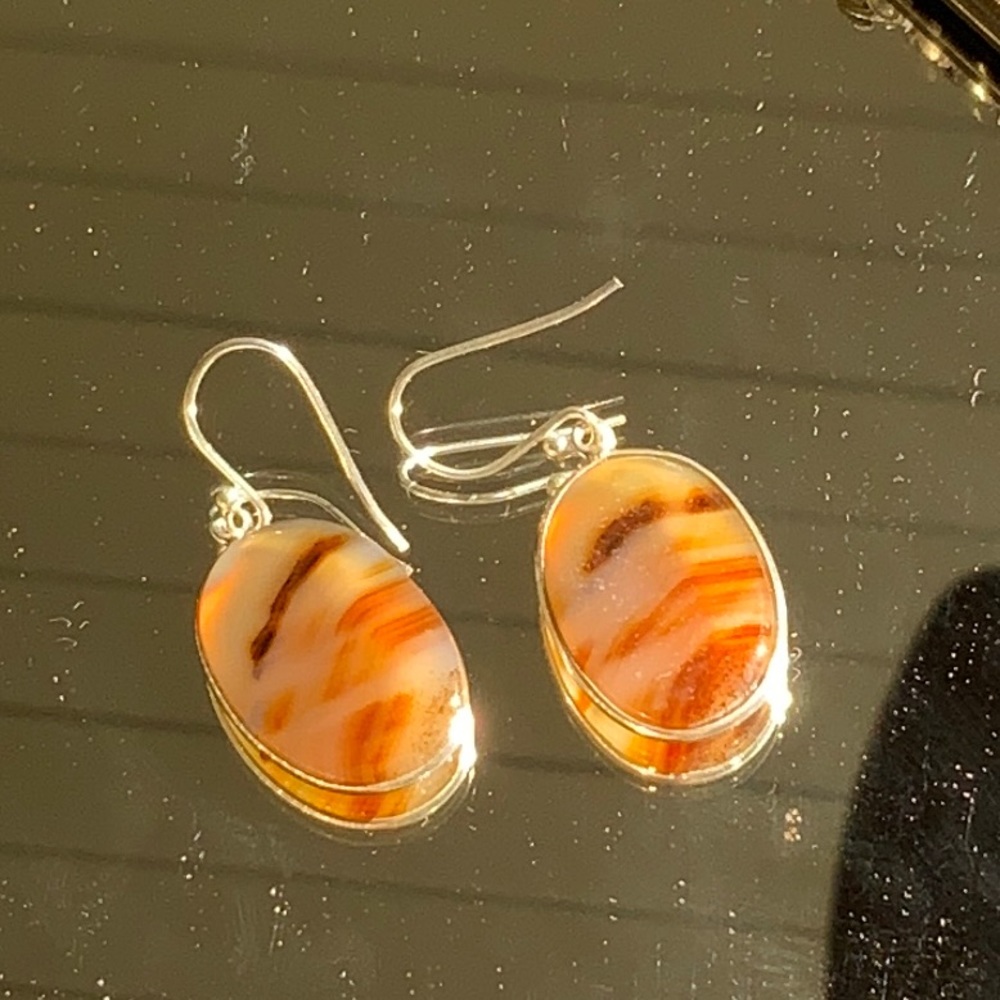 NATURAL IMPERIAL DEDISE JADE 925 STERLING SILVER EARRINGS